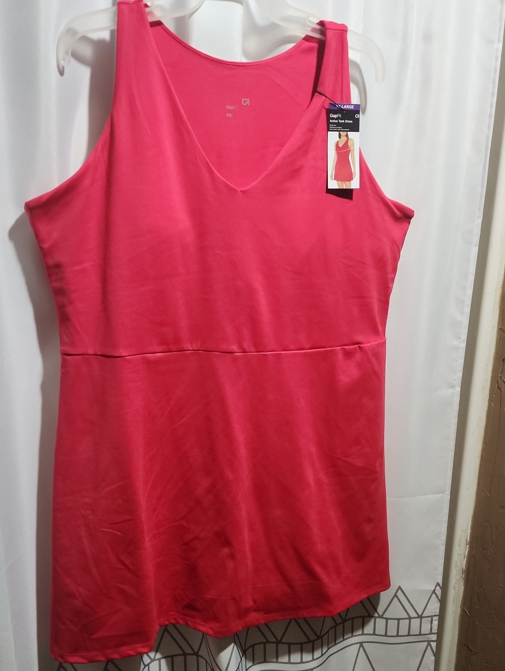 GAP Bright Pink V-Neck Mini Tank Dress